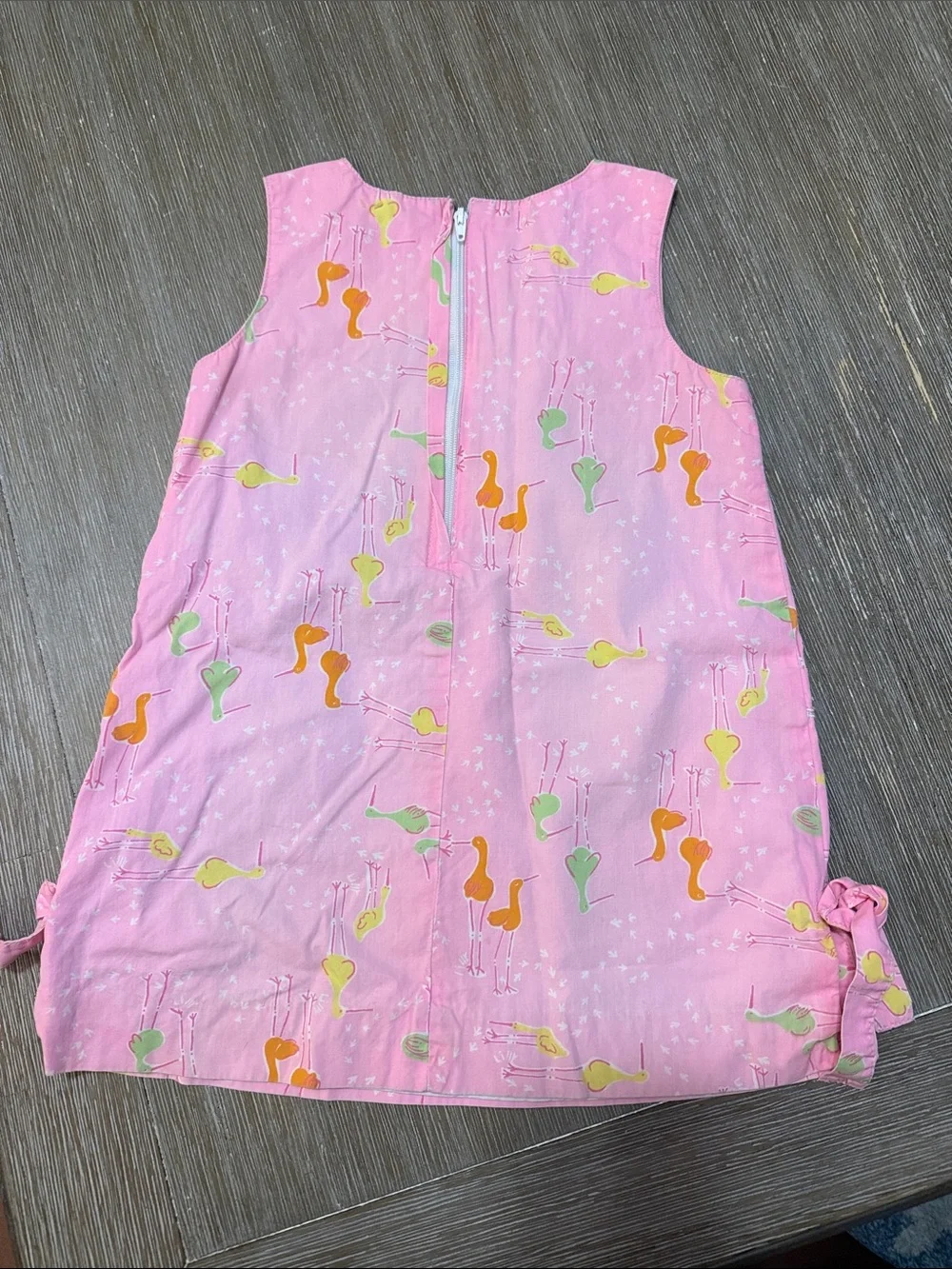 Lilly Pulitzer Pink Sleeveless Dress with Colorful Bird Motif